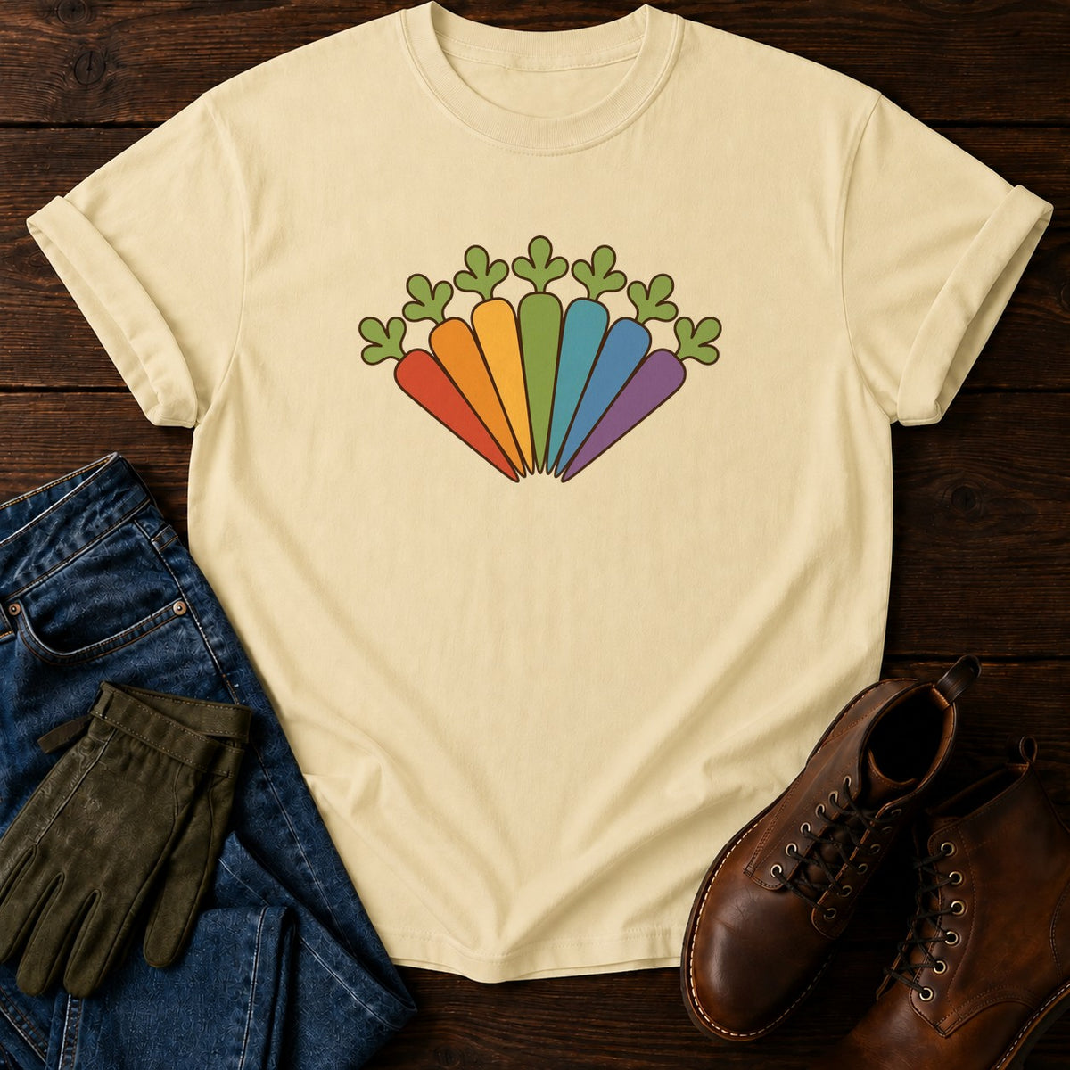 Rainbow Carrot Arc T-Shirt — Butter