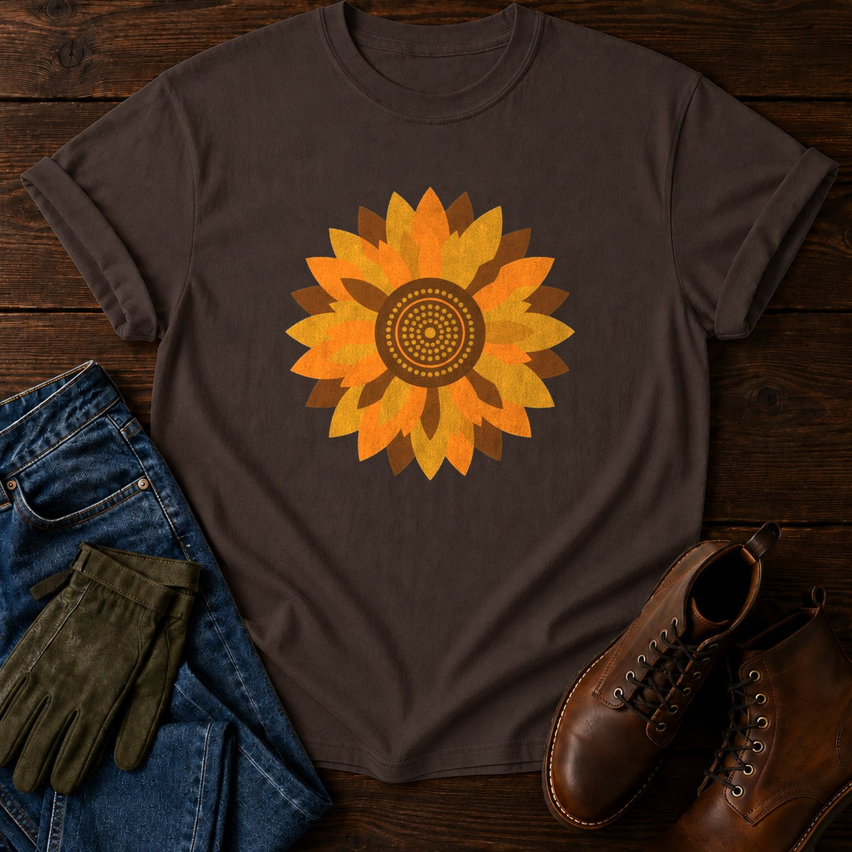 Sunflower Disco T-Shirt — Espresso