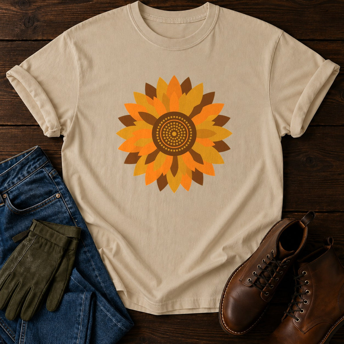 Sunflower Disco T-Shirt — Sandstone