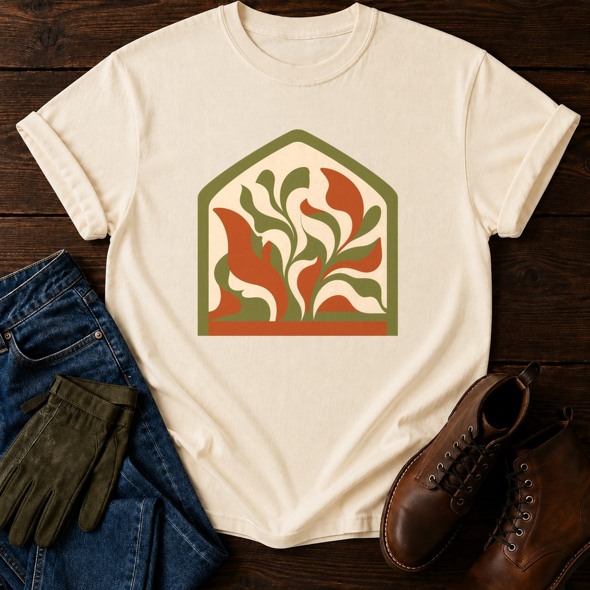 Groovy Greenhouse T-Shirt — Ivory