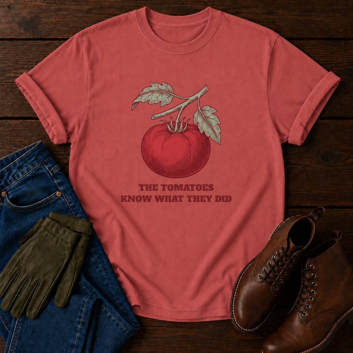 Tomatoes Know T-Shirt — Crimson