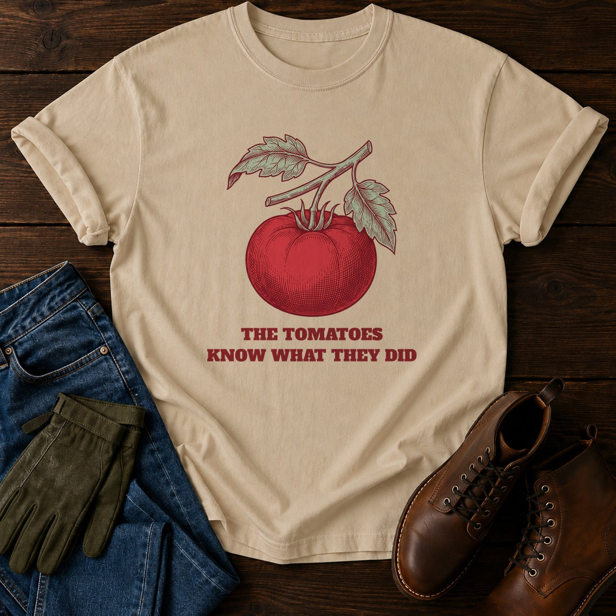 Tomatoes Know T-Shirt — Sandstone