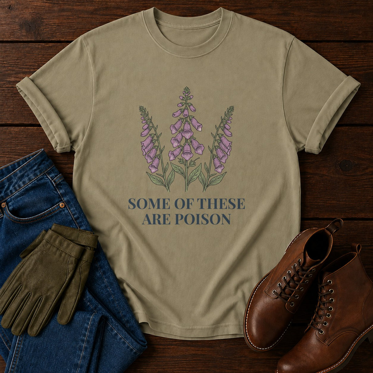 Some Are Poison T-Shirt — Khaki