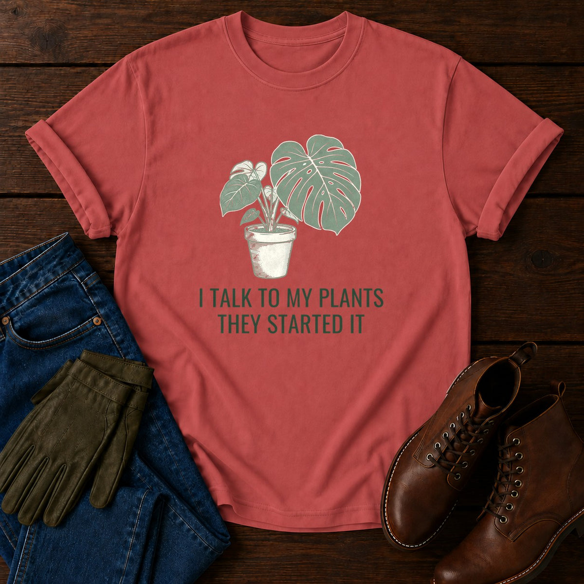 They Started It T-Shirt — Crimson