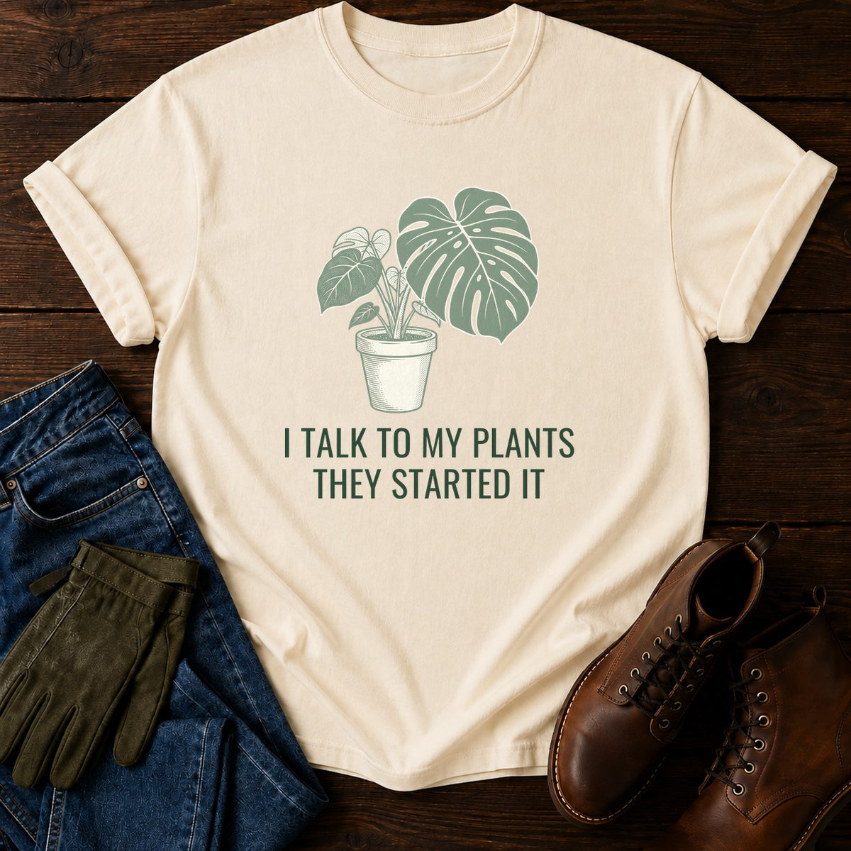 They Started It T-Shirt — Ivory