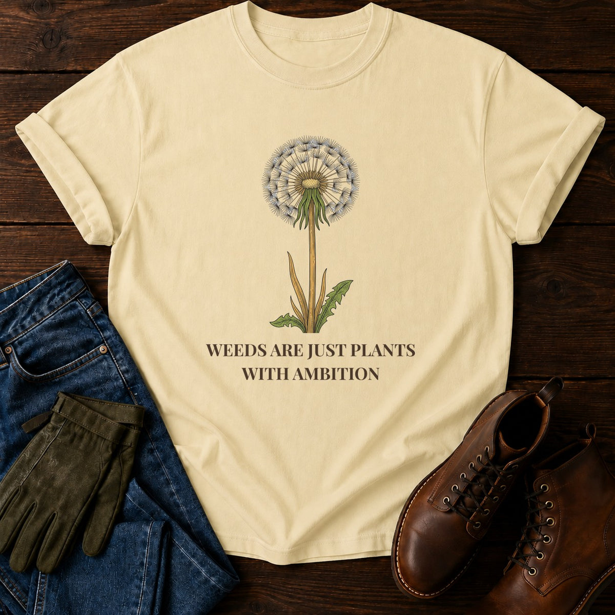 Weeds With Ambition T-Shirt — Butter