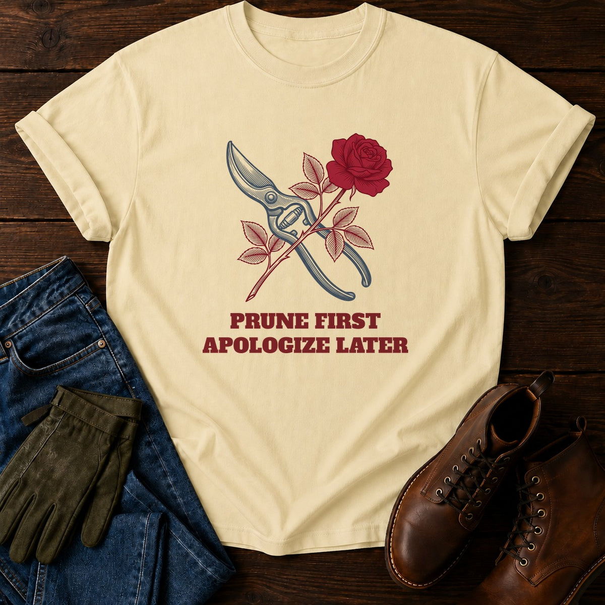 Prune First T-Shirt — Butter