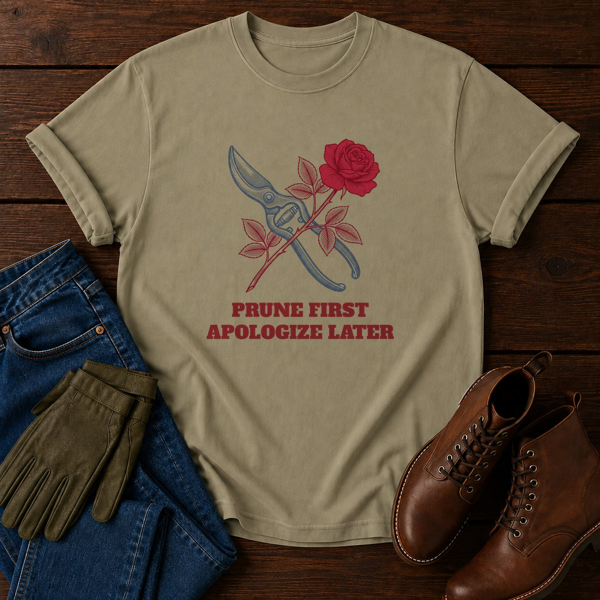Prune First T-Shirt — Khaki