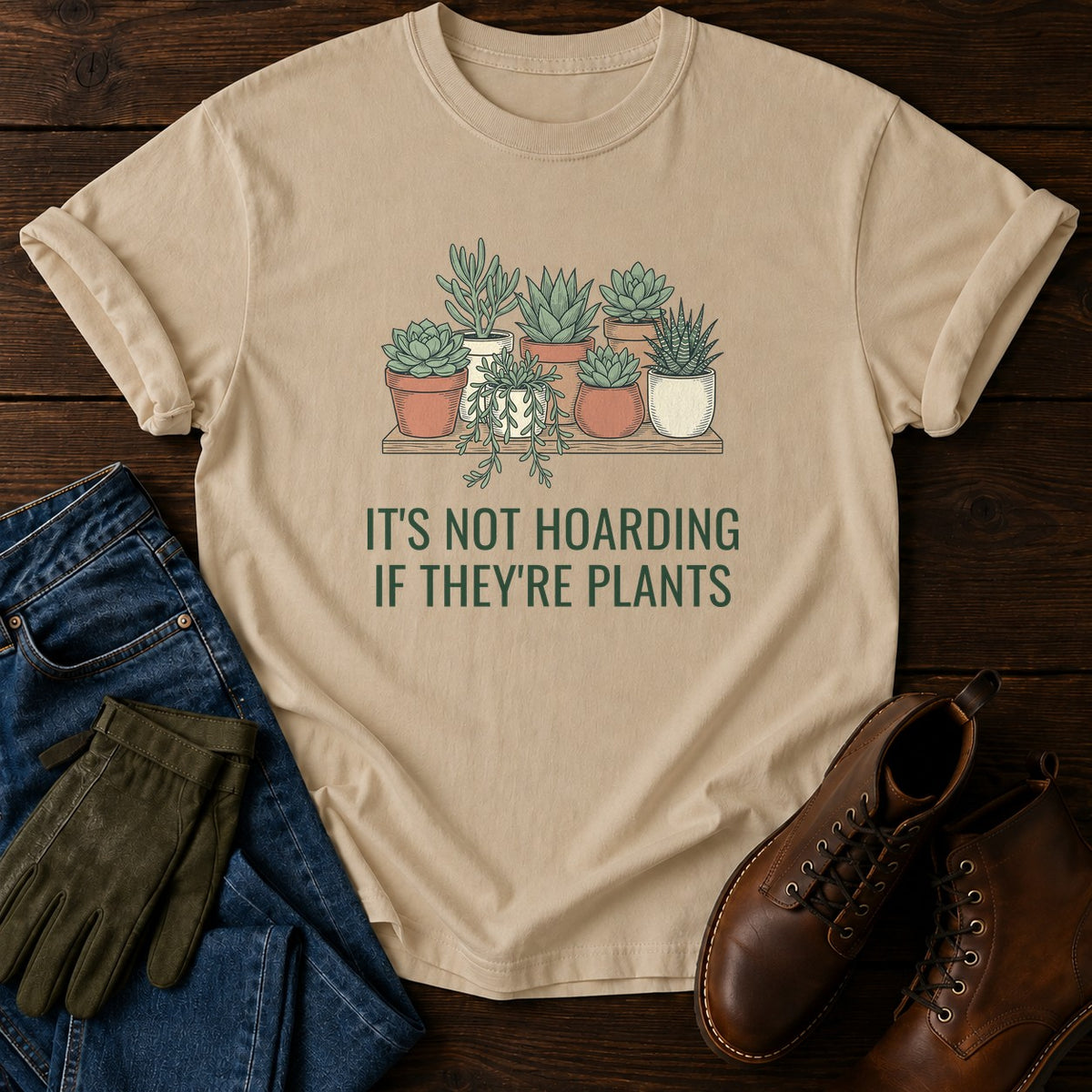 Not Hoarding T-Shirt — Sandstone