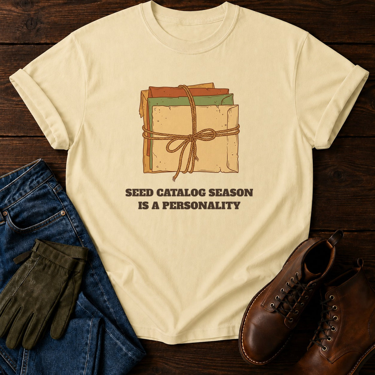 Seed Catalog Season T-Shirt — Butter