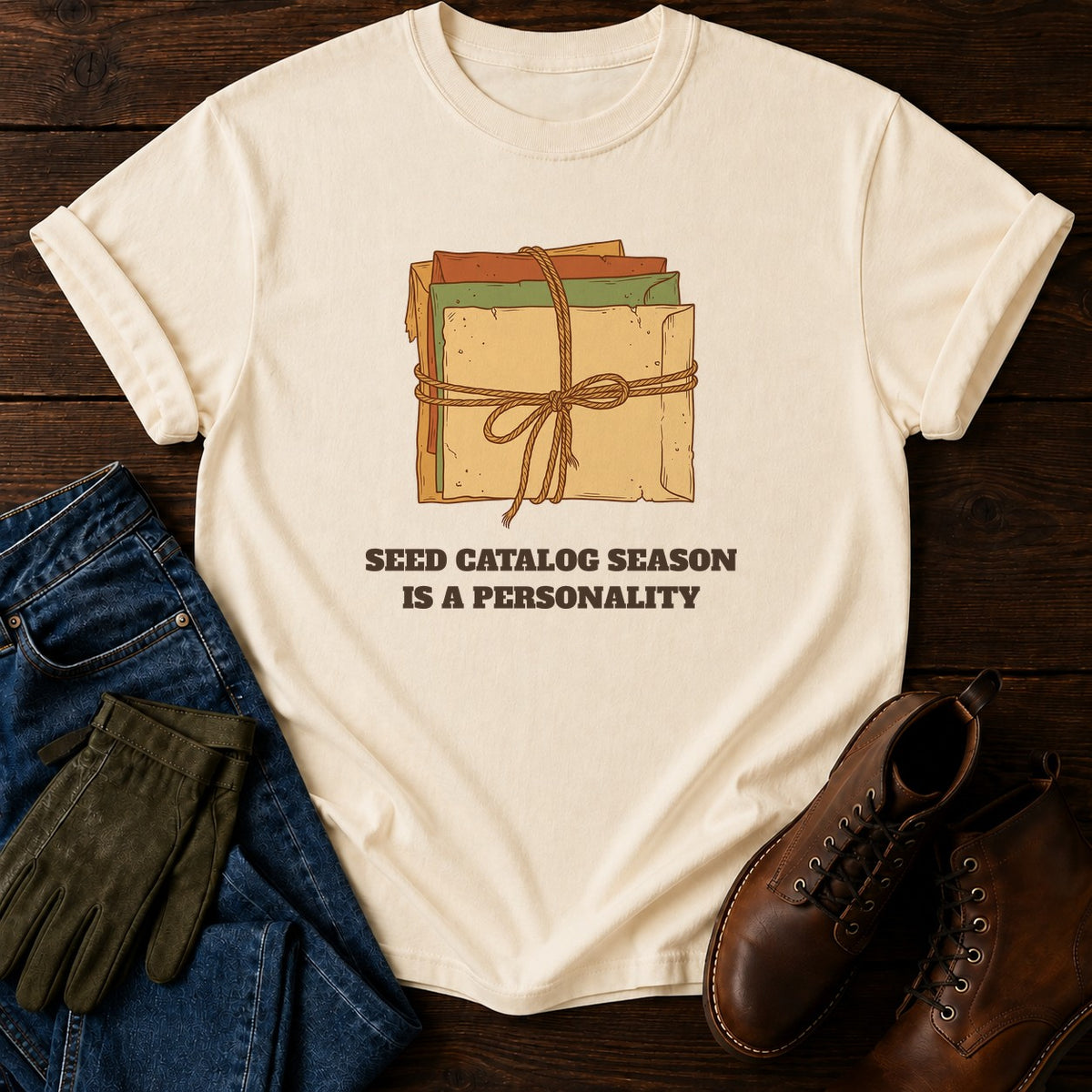 Seed Catalog Season T-Shirt — Ivory