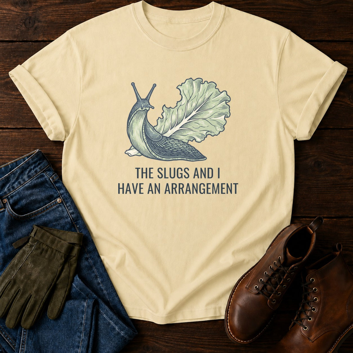 Slug Arrangement T-Shirt — Butter