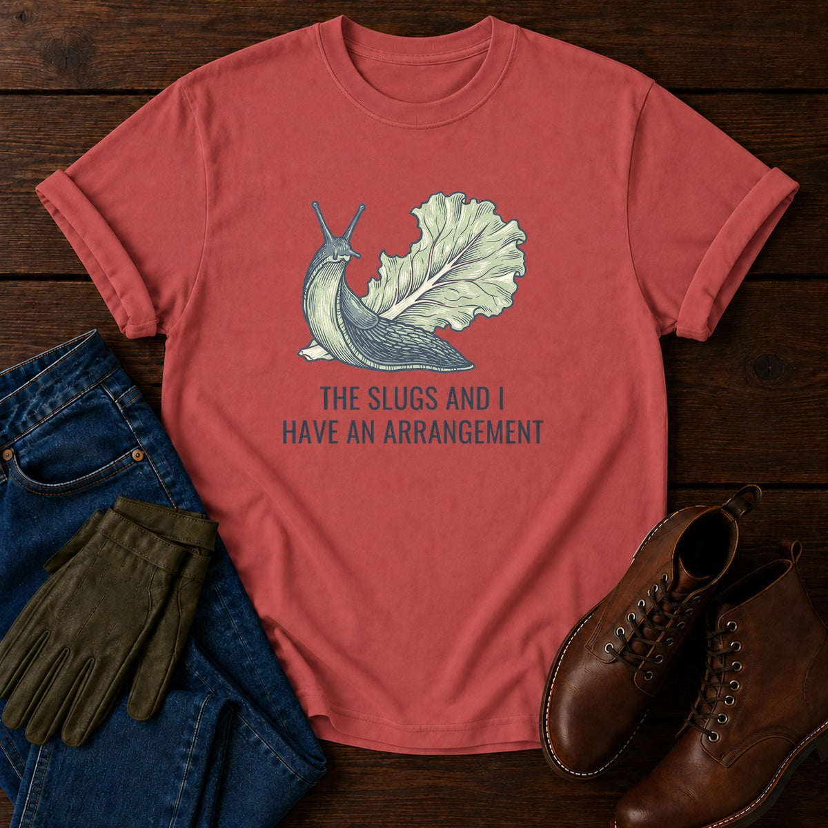 Slug Arrangement T-Shirt — Crimson