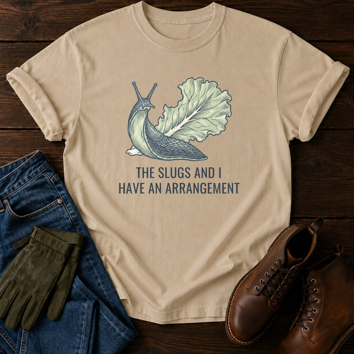Slug Arrangement T-Shirt — Sandstone