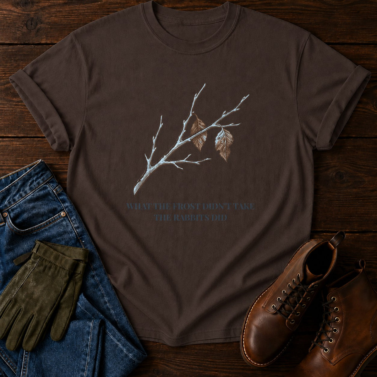 Frost And Rabbits T-Shirt — Espresso