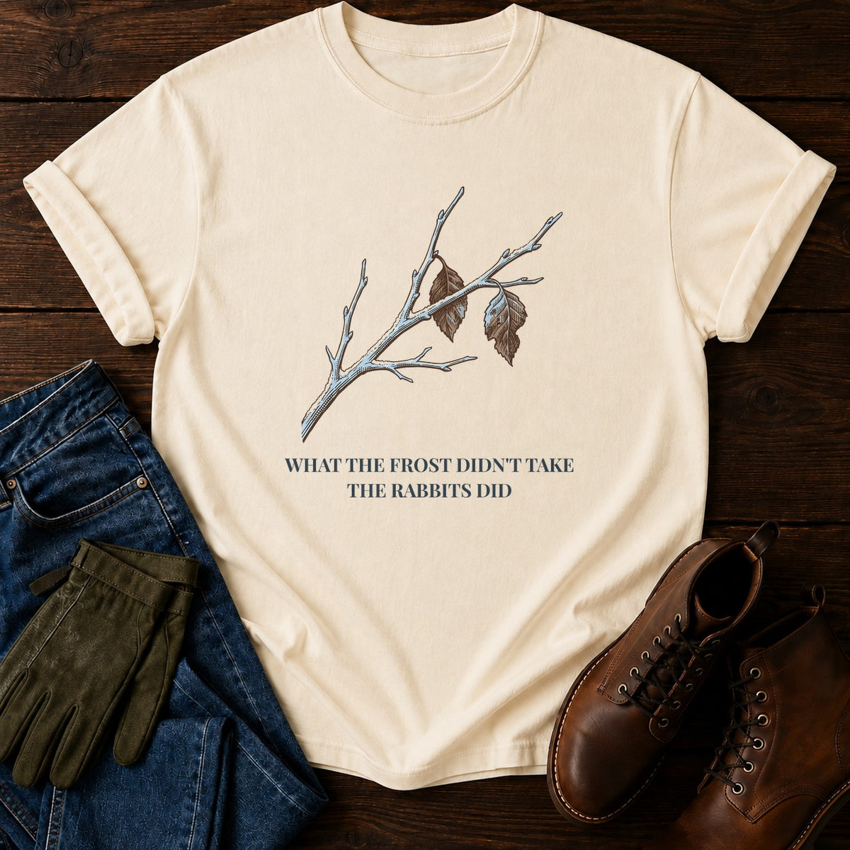 Frost And Rabbits T-Shirt — Ivory