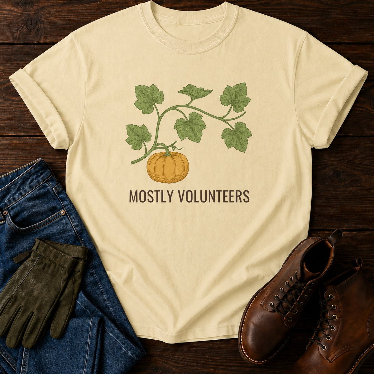 Mostly Volunteers T-Shirt — Butter