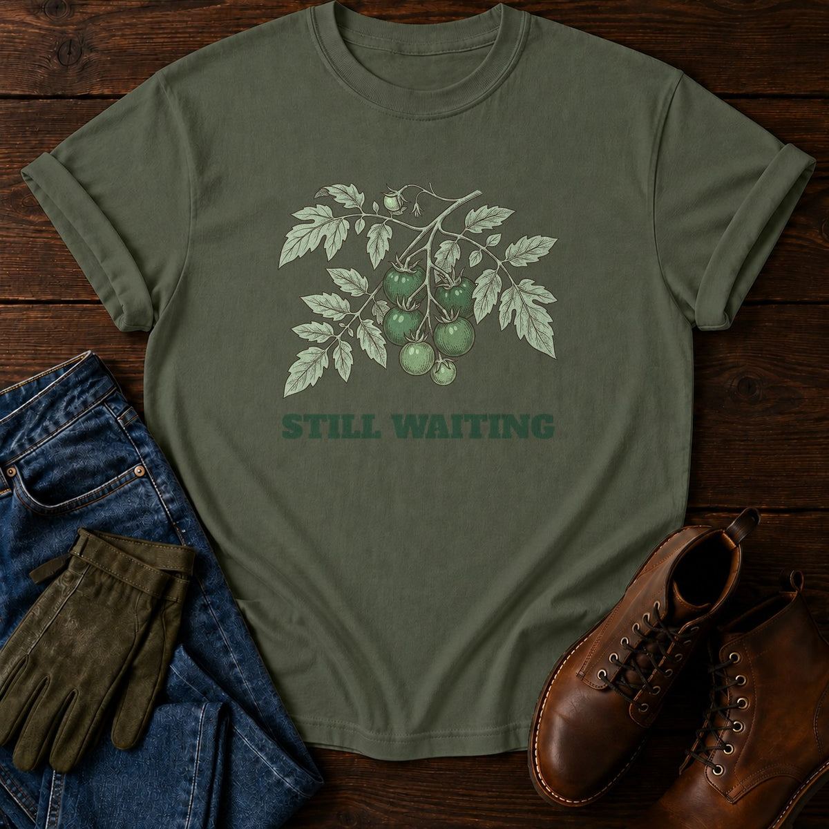 Still Waiting T-Shirt — Moss
