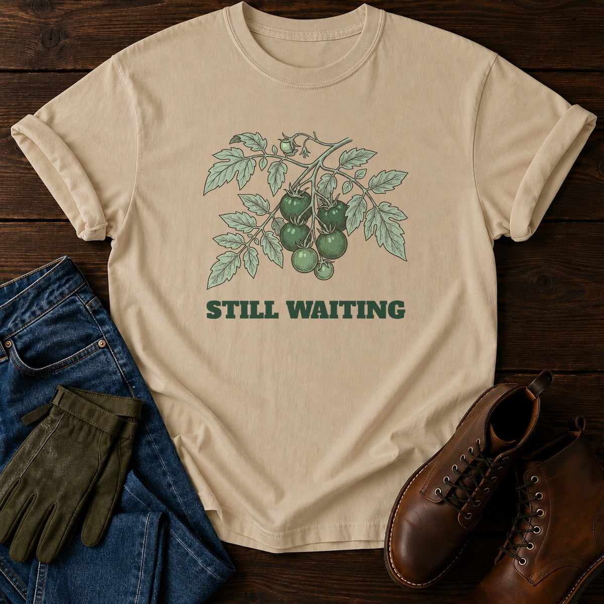 Still Waiting T-Shirt — Sandstone