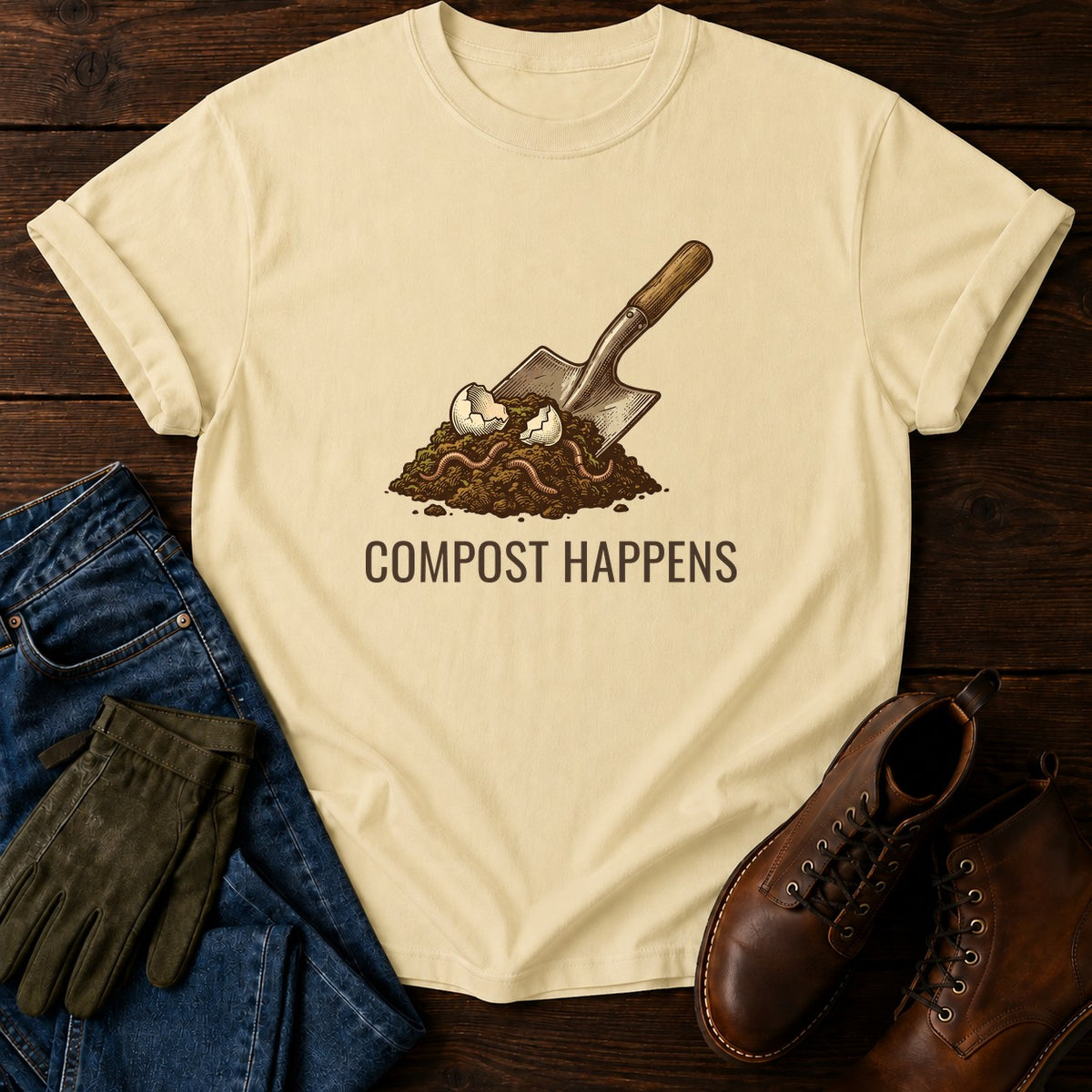 Compost Happens T-Shirt — Butter