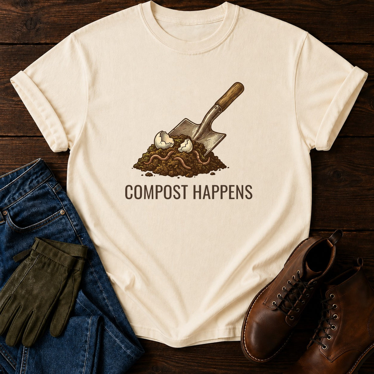 Compost Happens T-Shirt — Ivory