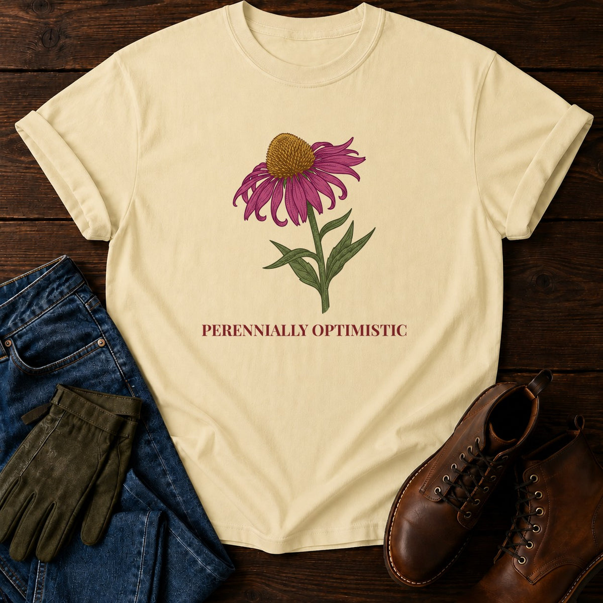 Perennially Optimistic T-Shirt — Butter
