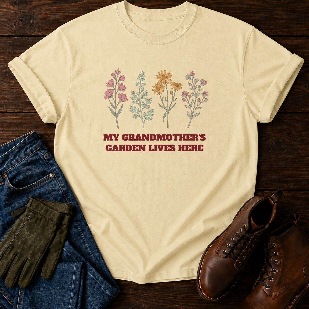 Grandmother's Garden T-Shirt — Butter