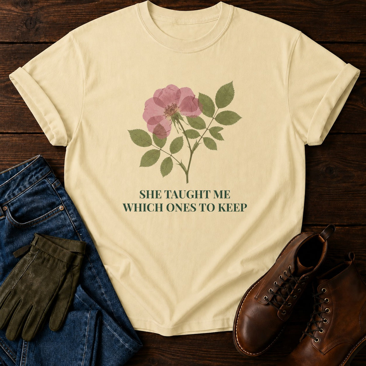 She Taught Me T-Shirt — Butter