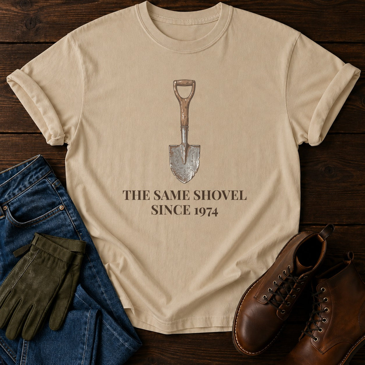Same Shovel T-Shirt — Sandstone