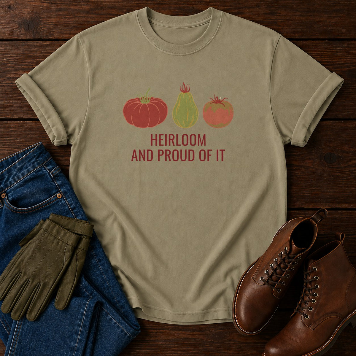 Heirloom And Proud T-Shirt — Khaki