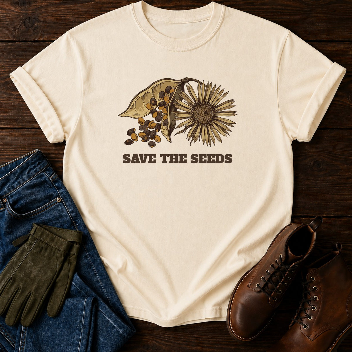 Save The Seeds T-Shirt — Ivory