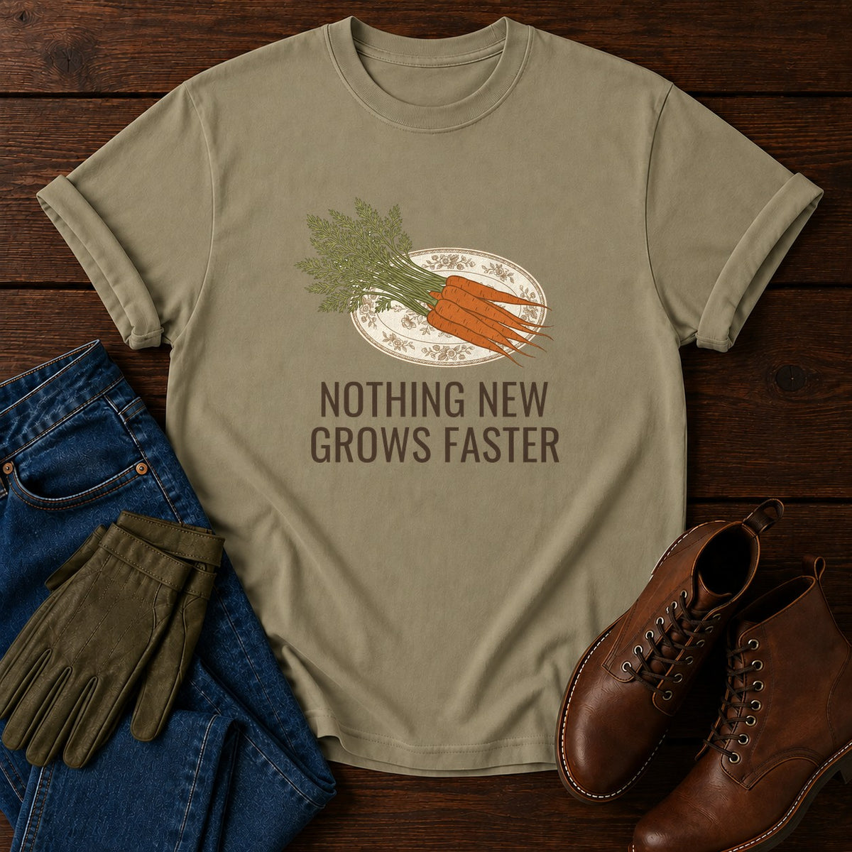 Nothing New T-Shirt — Khaki