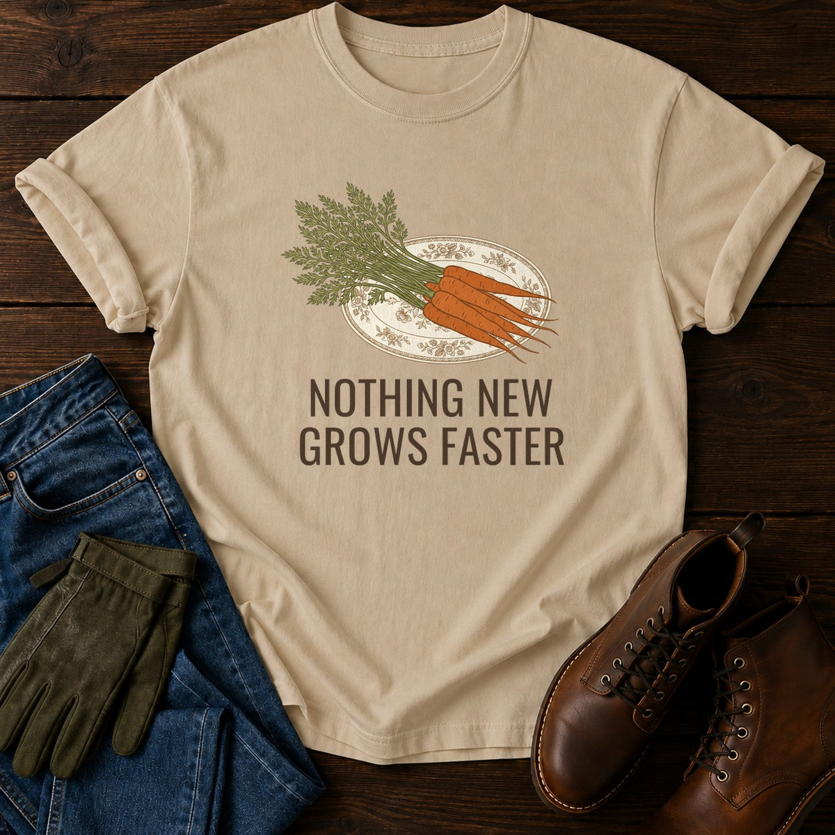 Nothing New T-Shirt — Sandstone