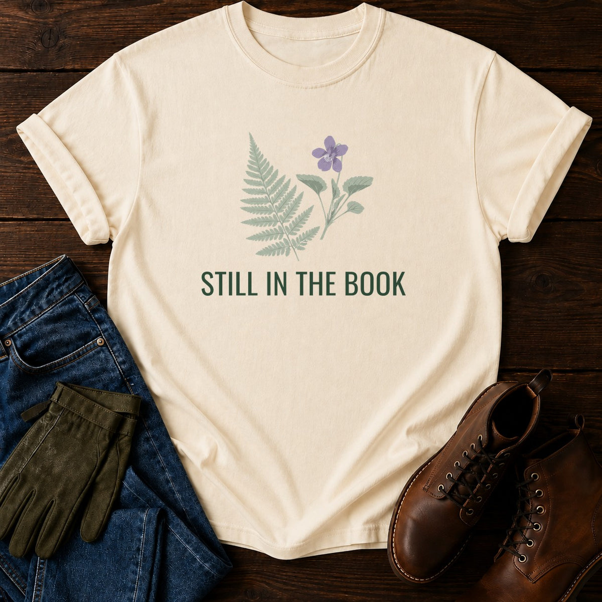 Still In The Book T-Shirt — Ivory
