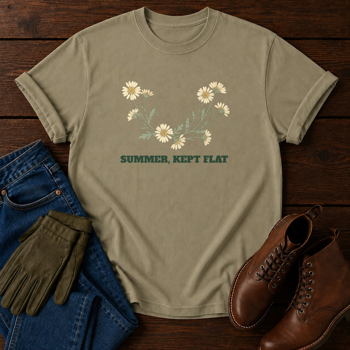 Summer Kept Flat T-Shirt — Khaki