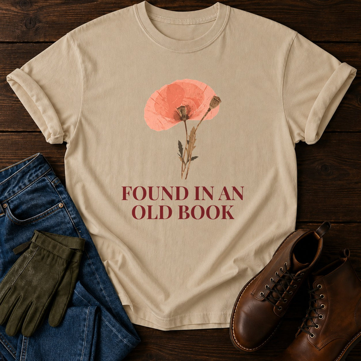 An Old Book T-Shirt — Sandstone