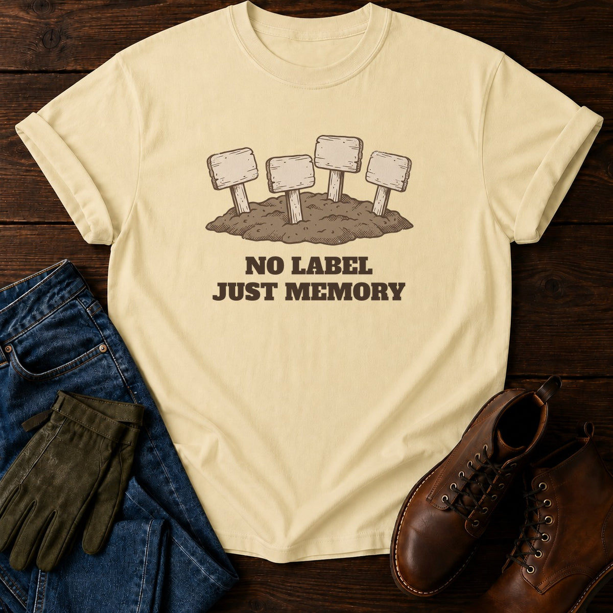 No Label T-Shirt — Butter