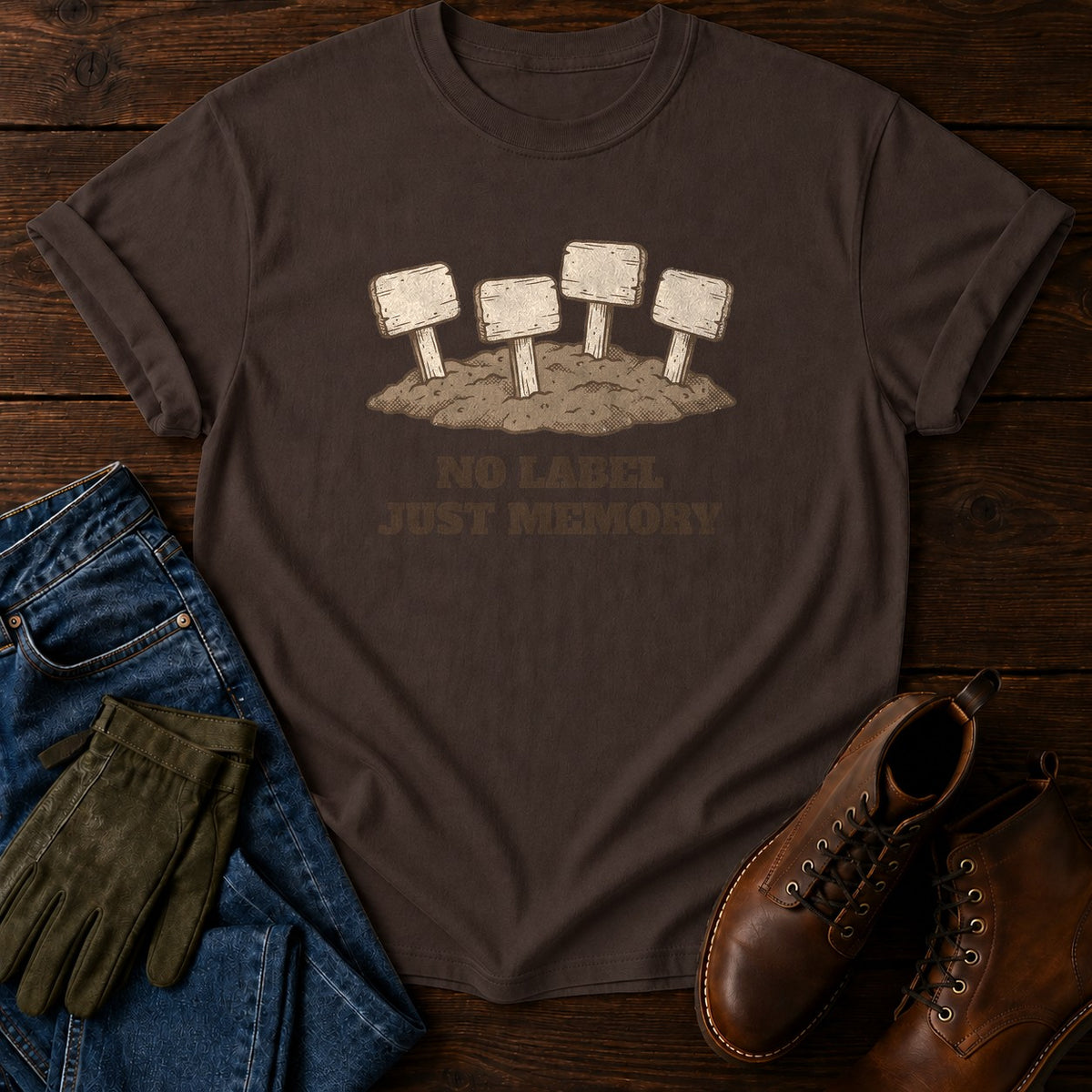 No Label T-Shirt — Espresso
