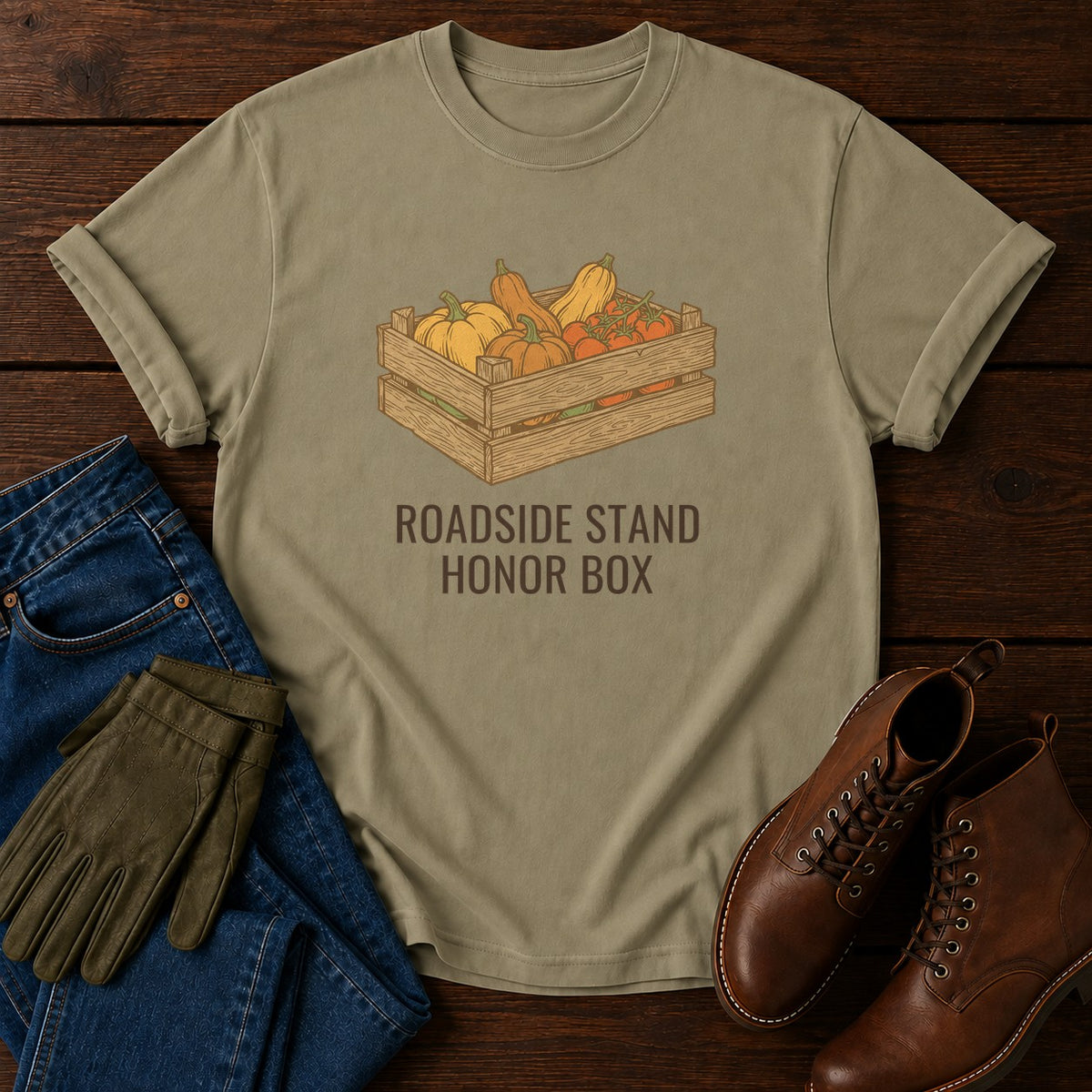 Roadside Stand T-Shirt — Khaki