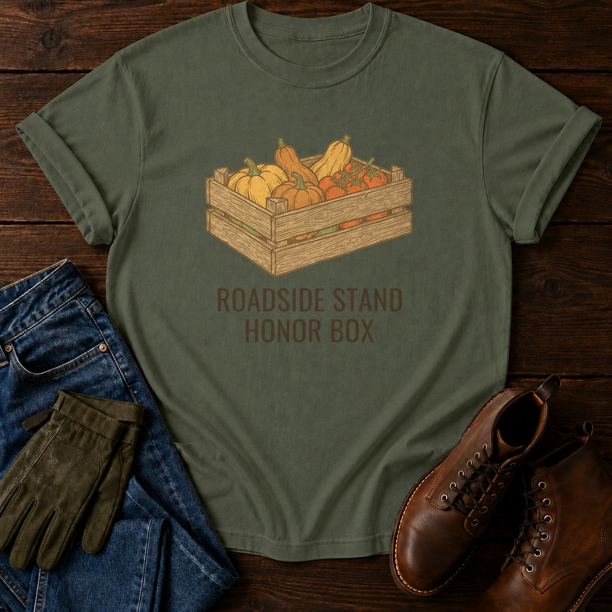 Roadside Stand T-Shirt — Moss