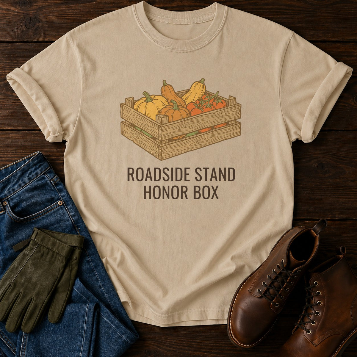 Roadside Stand T-Shirt — Sandstone