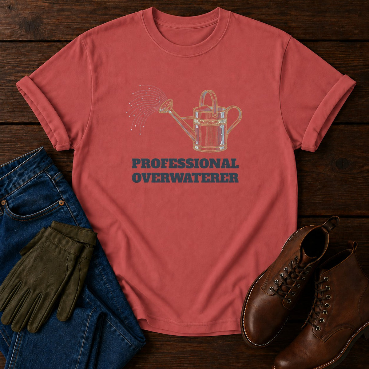 Professional Overwaterer T-Shirt — Crimson