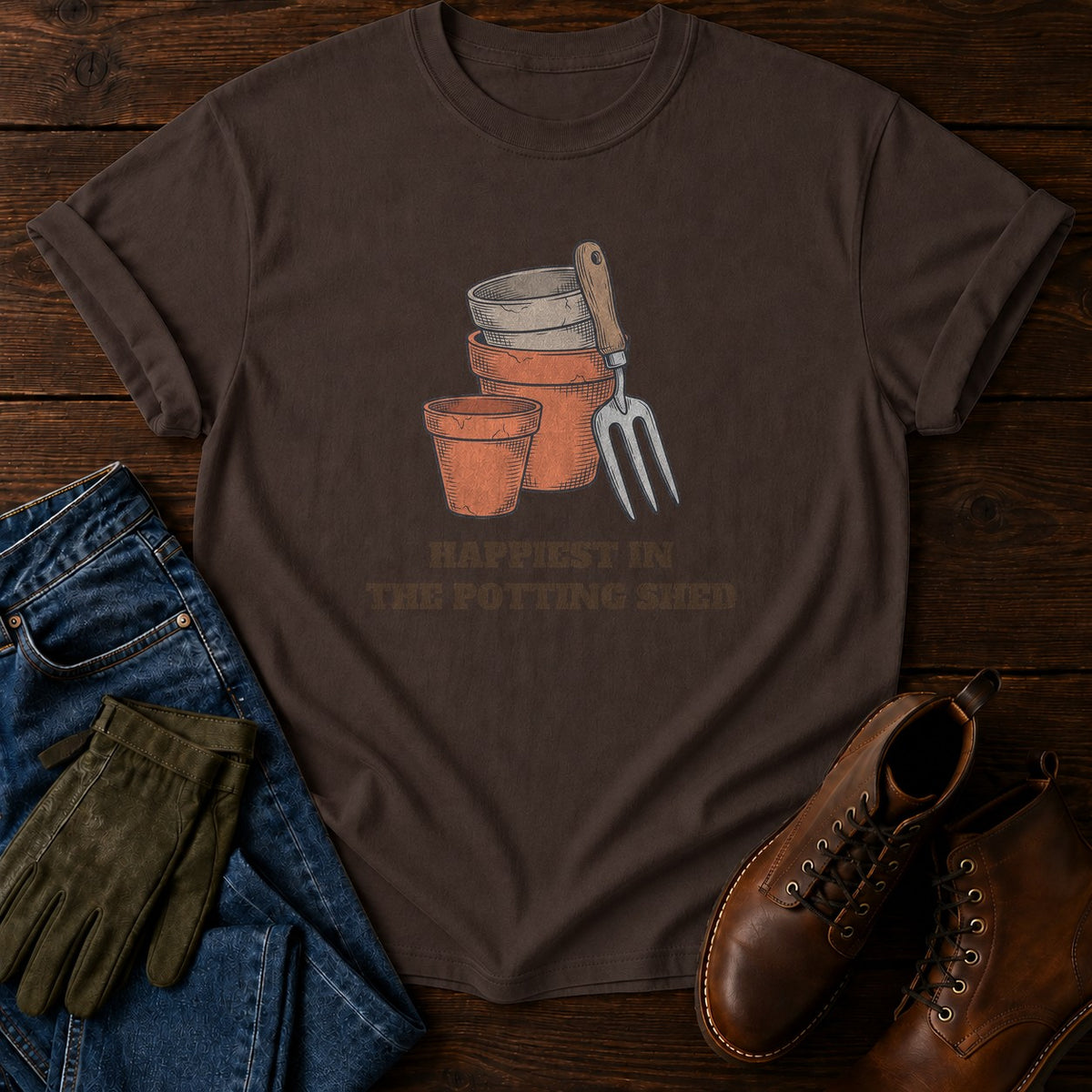 Potting Shed T-Shirt — Espresso