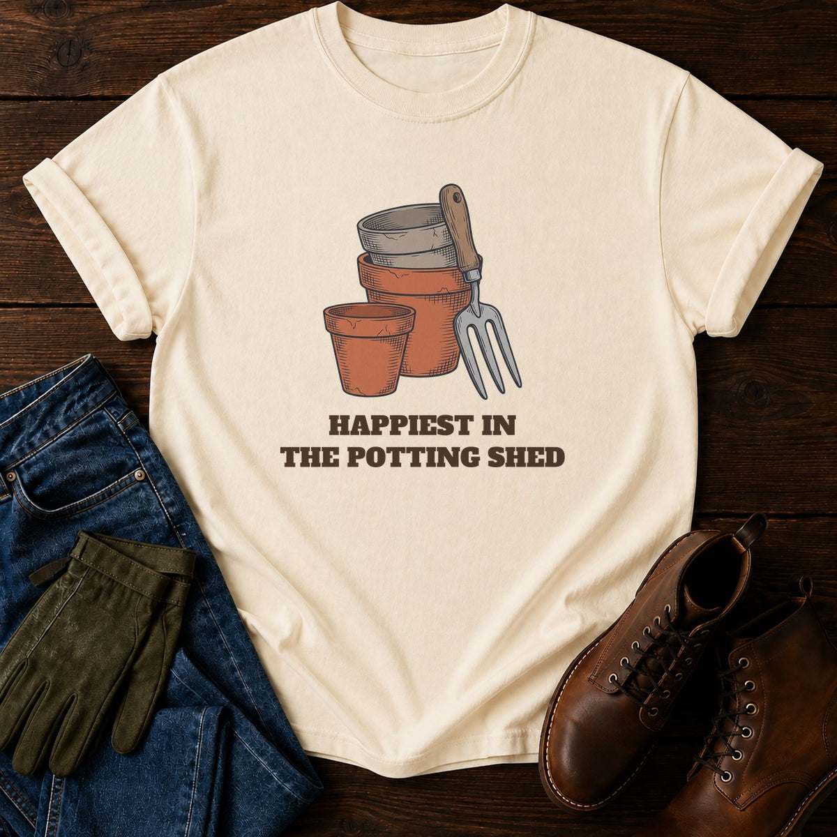 Potting Shed T-Shirt — Ivory