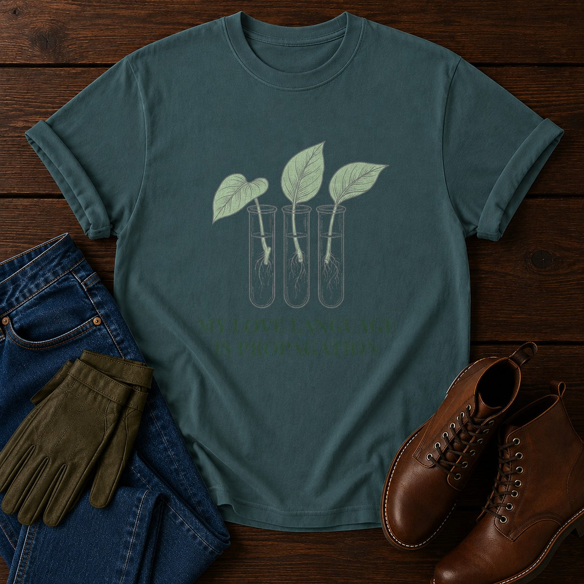 Love Language T-Shirt — Blue Spruce