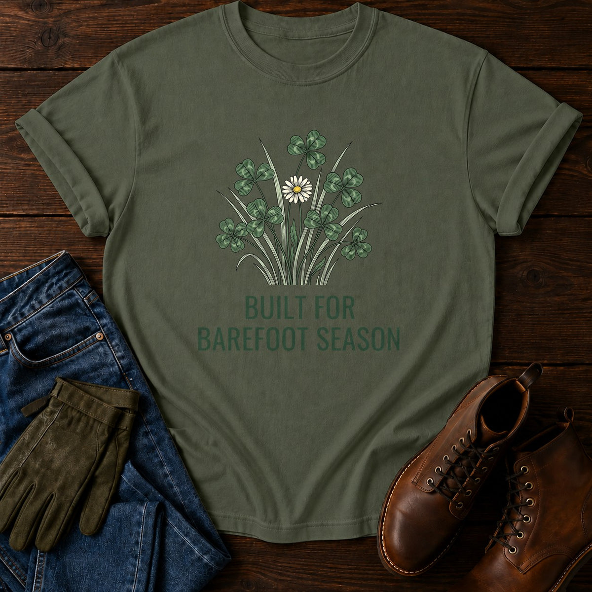 Barefoot Season T-Shirt — Moss
