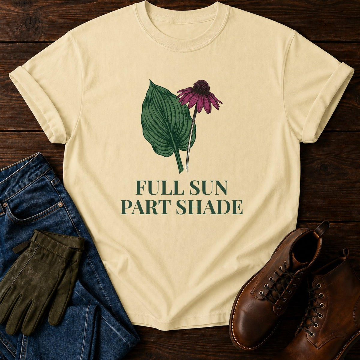 Full Sun Part Shade T-Shirt — Butter