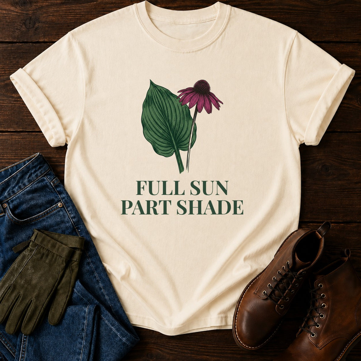 Full Sun Part Shade T-Shirt — Ivory