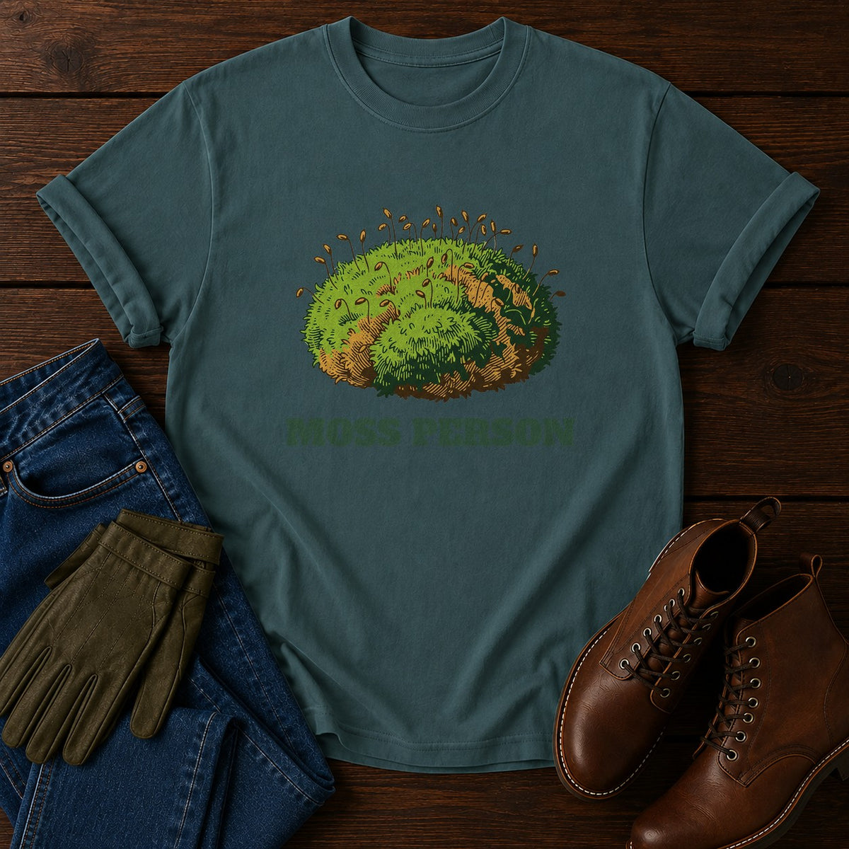Moss Person T-Shirt — Blue Spruce