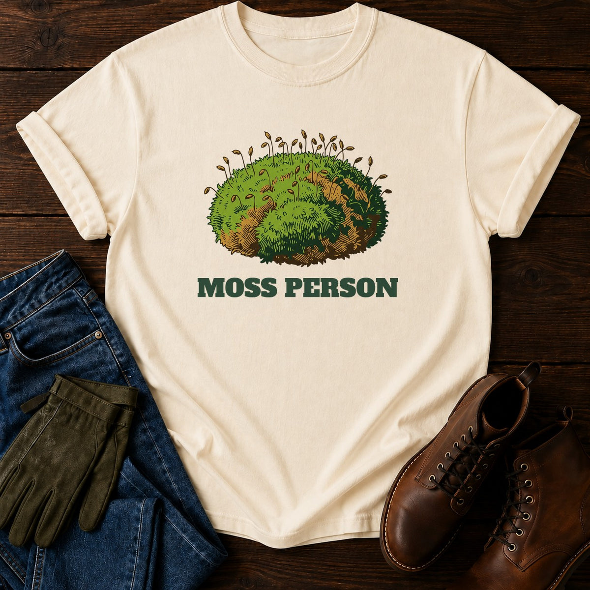 Moss Person T-Shirt — Ivory